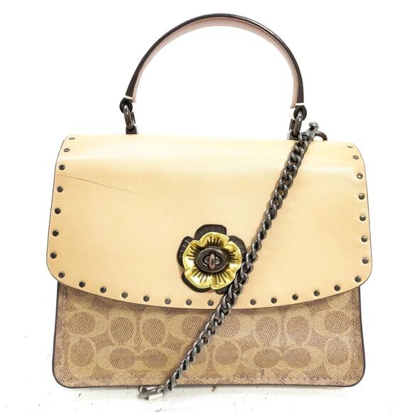 Coach Parker Tea Rose Flower Top Handle - Picture 1 of 8